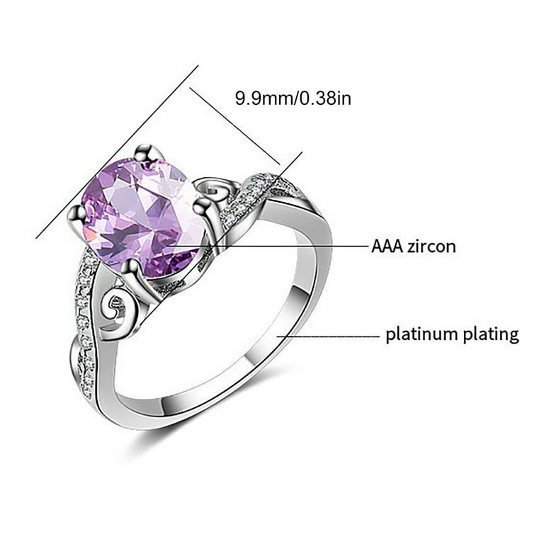 Walmart Clearance 2024 Jewelry Watches Trend Simple All Ring Platinum Plated Purple Egg Ring Women s Ring by Pangliang