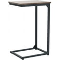 thumbnail image 5 of C-Shaped Side Table, TV Tray Set of 2, Sliding Table Under Sofa, Rustic Brown, 5 of 8