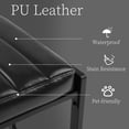 thumbnail image 4 of 26 Inch Backless Bar Stools Set of 2, Modern Faux Leather Counter Stools with Metal Frame, Upholstered Square Bar Chairs for Kitchen Island(Black, Set of 2), 4 of 8