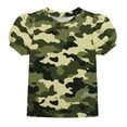 thumbnail image 2 of WPPGONE Toddler Girls Camo Tunic T Shirt Puff Short Sleeve Classic Camouflage Print Graphic Tees Crewneck Breathable Activewear Daily Outdoor Sport Play Outfits Apparel, 2 of 8