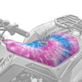 thumbnail image 2 of Uorisanigo ATV Seat Cushion Cover Compatible with 2014-2020 Polaris Sportsman 570 450 850 Blue and Pink Tie Dye Print Seat Cover Protection Fit for Most ATV, 2 of 7