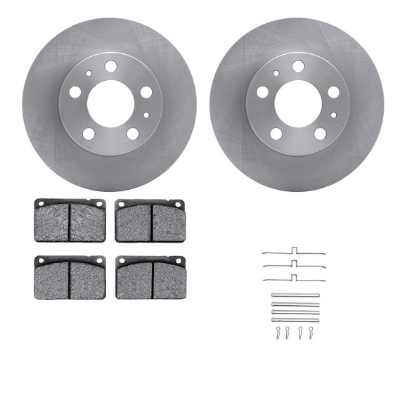 Dynamic Friction Company Front Brake Rotors with 5000 Euro Ceramic Brake Pads includes Hardware 6612-27034