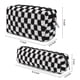 thumbnail image 3 of 2 Pieces Makeup Bag Checkered Cosmetic Bag Pink Green Makeup Pouch Travel Toiletry Bag Organizer Cute Makeup Brushes Storage Bag for Women, 3 of 4