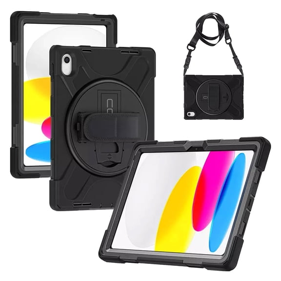 CODi Rugged iPad 11" (A16)/iPad 10.9" (10th Generation) | Heavy-Duty Shockproof Protection, 360° Coverage, Kickstand & Hand Strap