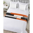 thumbnail image 5 of Xipuska Burnt Orange Black Grey Bed Runners for Cal King Size Bed, Decorative Bed Throws for Foot of Bed, Modernism Art Geometric Bed Runner Sofa Throw Bedding Scarf Protector Slipcover for Bedroom, 5 of 6