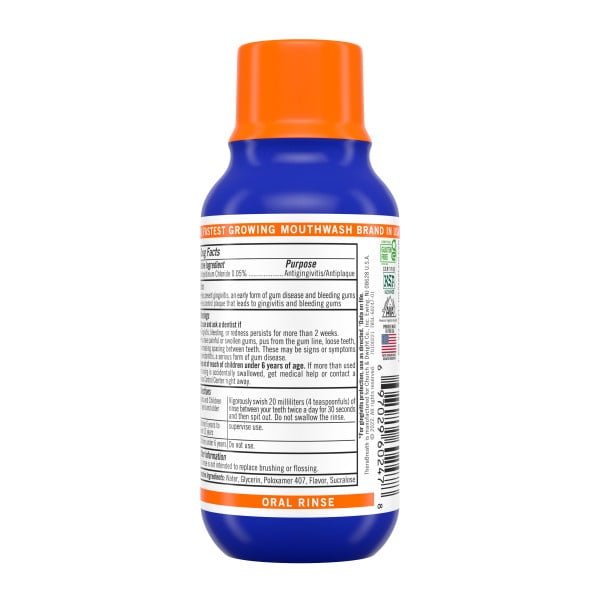 TheraBreath Healthy Gums Mouthwash, Clean Mint, Antigingivitis, Travel Size, 3 fl oz - 6 Pack