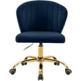 thumbnail image 4 of Meridian Furniture Finley Swivel Adjustable Navy Velvet and Gold Office Chair, 4 of 6