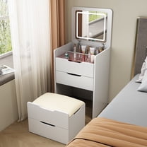 Ktaxon Makeup Vanity Table for Small Spaces, Vanity Table Set with ...