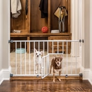 Carlson MINI Expandable Extra Wide Pet Gate with Small Pet Door, White, 18-31 inches