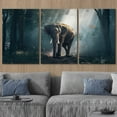 thumbnail image 3 of wall26 - 3 Piece Canvas Wall Art - Elephants in The Forest - Modern Home Art Stretched and Framed Ready to Hang - 24"x36"x3 Panels, 3 of 5