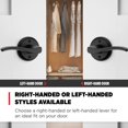 thumbnail image 5 of Kwikset Sedona Manija de puerta simulada Palanca de un solo lado para armarios Puertas dobles francesas y despensa Negro mate Palanca interior de empujar/tirar para zurdos que no gira con protección M, 5 of 5