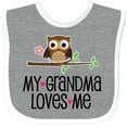 thumbnail image 3 of Inktastic Grandma Loves Me Girls Owl Girls Baby Bib, 3 of 4