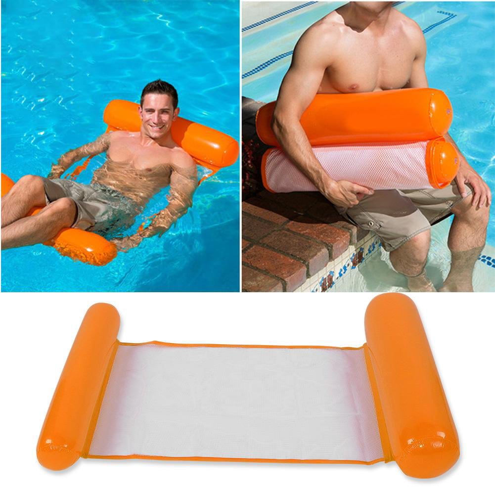 Details about   Inflatable Foldable Floating Row Backrest Air Mattresses Bed Beach Swimming Pool