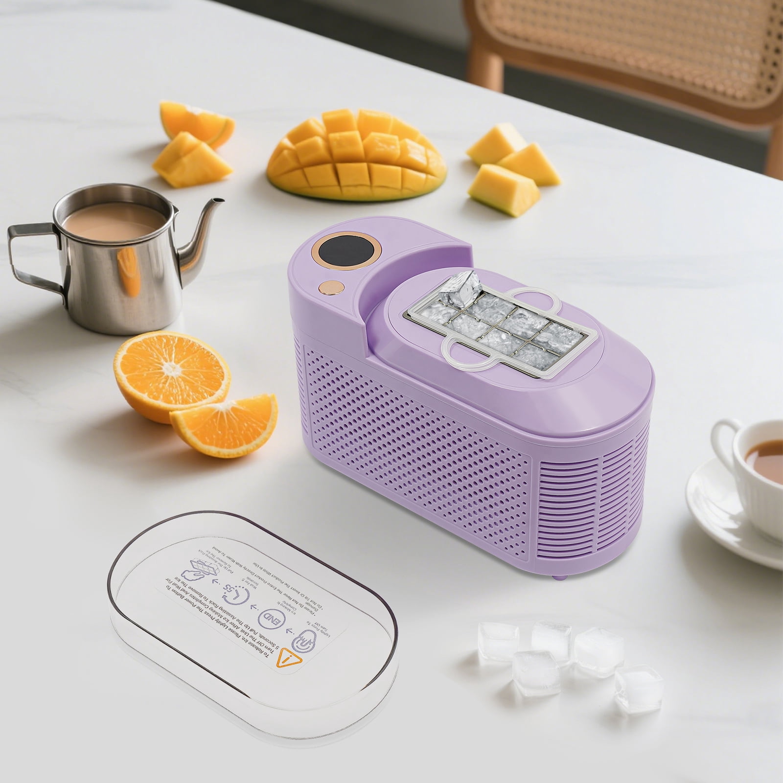 8.5*3.66*5.04 in Modern Mini Countertop Compact Ice Machine for Home Kitchens, Outdoor Spaces