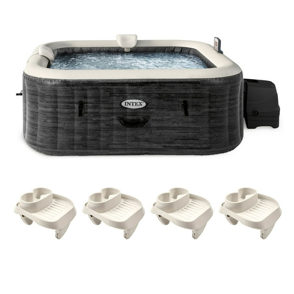 Intex PureSpa Plus Greystone Hot Tub, 94 x 28", with Cup Holder 4-Pack