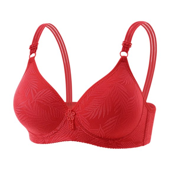 Squevariel Women's Solid Color Soft Bra Fashion Supportive Full Cup Bra Wireless Push-Up Bra