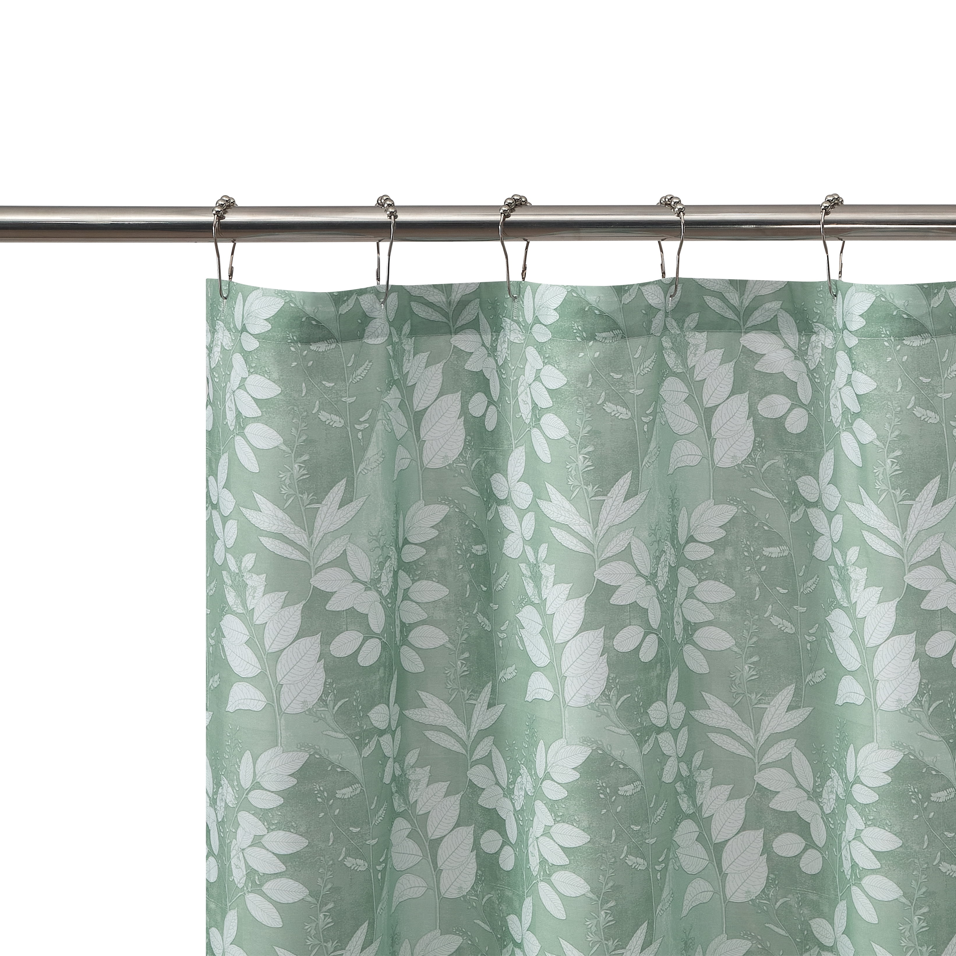 Mainstays 13-Piece Botanical Shower Set, Green
