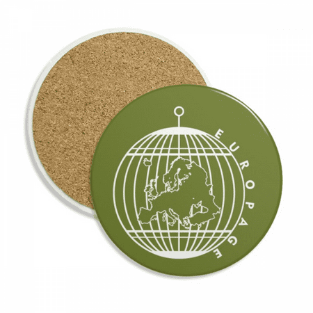 

Map Cage Continent Europe Coaster Cup Mug Tabletop Protection Absorbent Stone