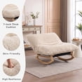 thumbnail image 2 of OMNIBERG 57"‌ Oversized Chaise Rocking Lounge Chair with Solid Wood Base, Plush Corduroy Beanbag Rocking Sofa Chair, Cozy Cloud Accent Chair Lounger for Bedroom Living Room, Beige, 2 of 8