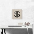 thumbnail image 2 of ARTCANVAS Beige Black Line Alphabet Dollar Sign Symbol Canvas Art Print - Size: 12" x 12" (1.50" Deep), 2 of 9