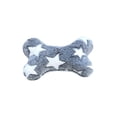 thumbnail image 2 of Bone-Shaped Pet Pillow, Soft Flannel Neck Support Cushion for Small Dogs Cats, Curved Contour Crate Carrier Bed Pad, Washable Gray Star Design, 2 of 7