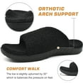 thumbnail image 3 of ONCAI Mens House Slippers Adjustable Straps Orthotic Plantar Fasciitis Open Toe Slides Sandals with Comfy Arch Support Slippers for man Slip-on Indoor Outdoor Rubber Sole Black Size 15, 3 of 3