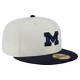 thumbnail image 3 of Men's New Era Cream Michigan Wolverines Chrome 59FIFTY Fitted Hat, 3 of 6