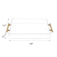 thumbnail image 3 of Acrylic Serving Tray 11"x14" with Golden Handles, Coffee Table Tray, Decorative Tray, Kitchen and Desk Organizer, Storage Tray, Clear Serving Tray for Party, 3 of 8