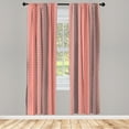 thumbnail image 4 of Ambesonne Abstract Window Curtains, Warm Colored Bars Waves, Each 28" W x 95" L, Coral Dried Rose Rust, 4 of 4