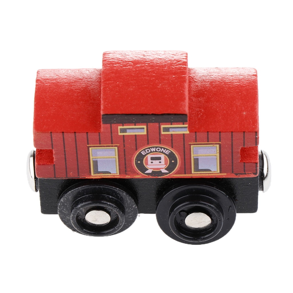 Wooden Magnetic Train Toy Engine Carriage Kids Railway System Accessories 