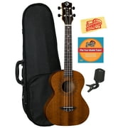Luna Vintage Mahogany Tenor Ukulele Bundle with Hard Case, Tuner, Austin Bazaar Instructional DVD, and Polishing Cloth