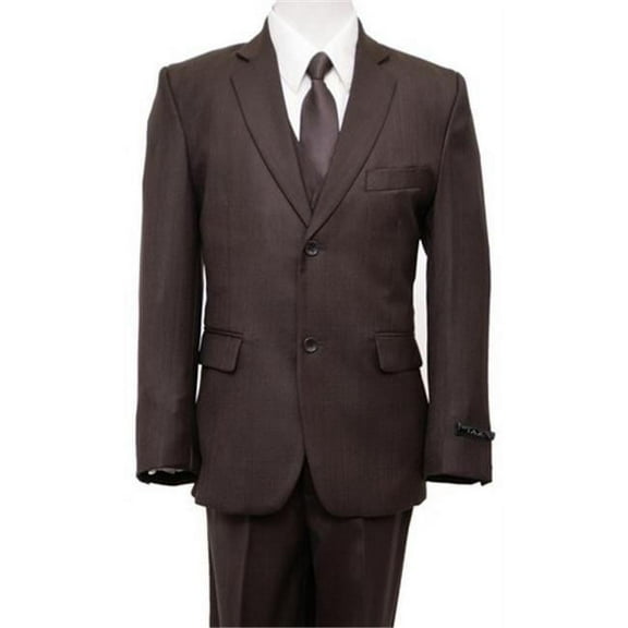 Mens Suits  2 Button Front Closure Interior Pick Stitching Boys Suits  Brown - 14