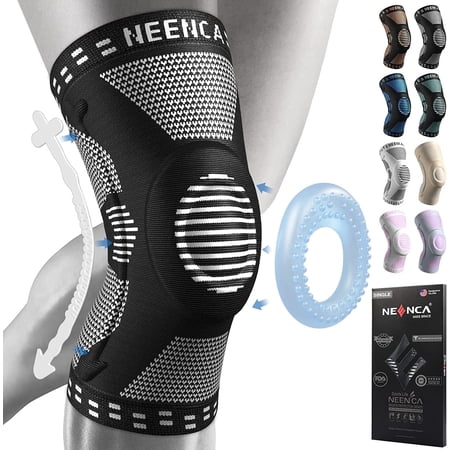 NEENCA Professional Knee Brace for Pain Relief, Medical Knee Support with Patella Pad & Side Stabilizers, Compression Knee Sleeve for Meniscus Tear, ACL, Joint Pain, Runner, Workout-s-S