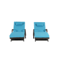 thumbnail image 5 of Outdoor Long Reclining Chair Set of 2,Wicker Lounge Chairs with Wicker Lounge Chairs with Cushions and Armrest,Reclining Lounge Chair Lawn Sunbathing Chairs Recliner Adjustable to 150°,Light Blue, 5 of 11