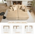 thumbnail image 3 of Toject 75" Oversized Double Chaise Lounge Sofa, No Assembly Required Sectional Sofa Bed, Modern Sleeper Sofa for Living Room, Beige, 3 of 9