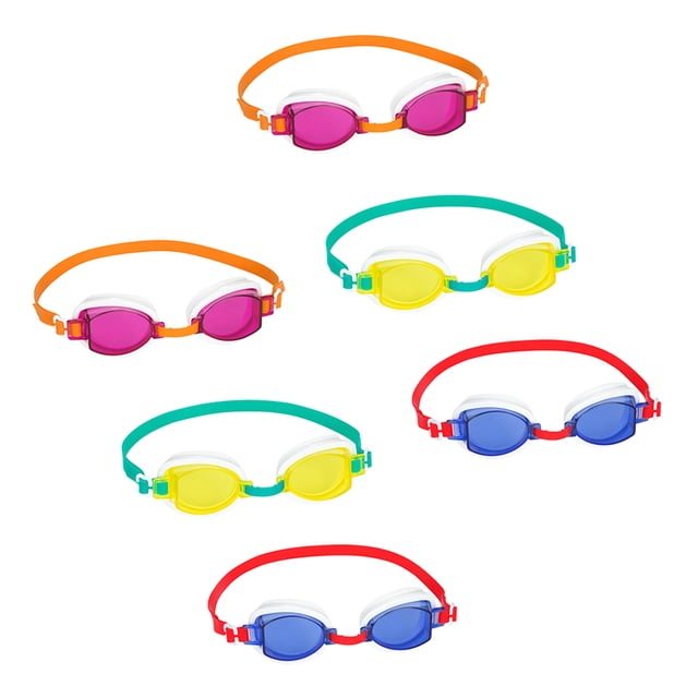 Goggles Para Niños Colores Natación 7 A 14 Años Bestway Paquete 6 Piezas Plástico De Alta Resistencia