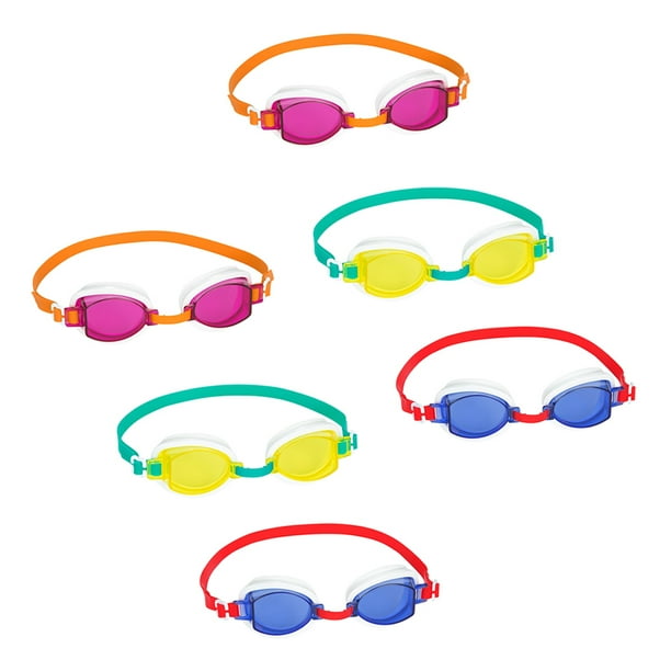 Goggles Para Niños Colores Natación 7 A 14 Años Bestway Paquete 6 Piezas Plástico De Alta Resistencia