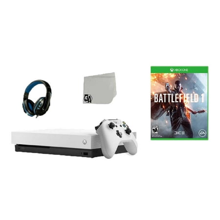 Microsoft Xbox One X 1TB Gaming Console White with Battlefield 1 BOLT AXTION Bundle Like New