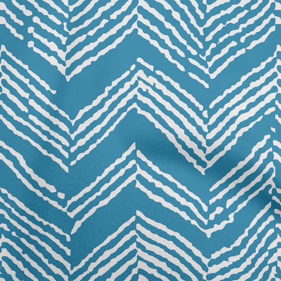 oneOone Georgette Viscose Blue Fabric Geometric Quilting Supplies Print Sewing Fabric By The Yard 42 Inch Wide