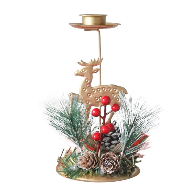 Vela de té de metal con forma de árbol de Navidad, vela de té de hierro, portavelas de té de metal, vela navideña, vela de metal
