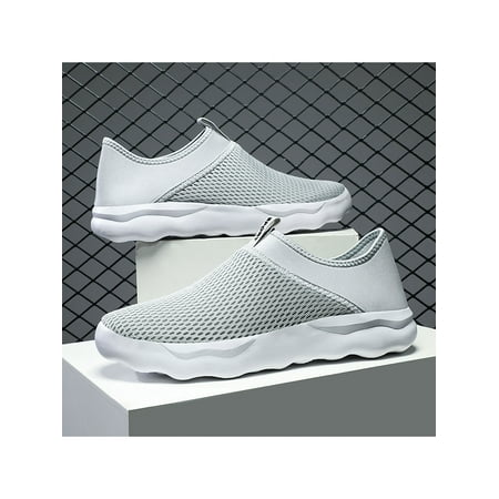 

Gomelly Unisex Shoe Mesh Sneakers Massage Walking Shoes Comfortable Casual Sneaker Sport Travel Light Gray 8