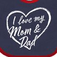 thumbnail image 4 of Inktastic I Love My Mom and Dad in White Chalk Heart Boys or Girls Baby Bib, 4 of 4