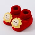 thumbnail image 2 of Gvdentm Girls Silver Winter Boot Baby Booties First Walkers Cozy Shoes Warm Knit Soft Booties for Toddler Boy Girl(Red,4), 2 of 9