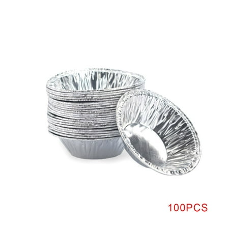 

100pcs Disposable Round Egg Tart Mold Aluminum Foil Cups Baking Cookie Pudding Cupcake Mould