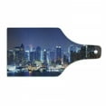 thumbnail image 1 of NYC Scene Cutting Board, Real Life Picture of the Skyline at Night over River Photo, Decorative Tempered Glass Cutting and Serving Board, in 3 Sizes, by Ambesonne, 1 of 2