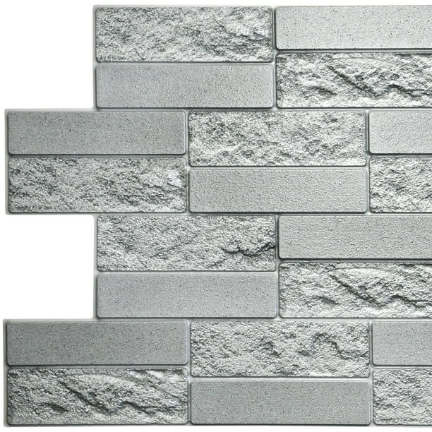 Grey Faux Cement Brick 3 2 Ft X 1 6 Pvc 3d Wall Panel Interior Design Paneling Decor Commercial And Residential 5 Sq Feet Com - Decorative 3d Wall Panels Brick Grey Faux Cement Brick 3 2 Ft X 1 6 Pvc 3d Wall Panel Interior Design Paneling Decor Commercial And Residential 5 Sq Feet Com - Decorative 3d Wall Panels Brick