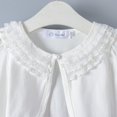 thumbnail image 4 of Chal infantil de otoño e invierno de algodón con perlas para niñas, abrigo tipo cárdigan blanco de manga larga y manga corta, 4 of 5