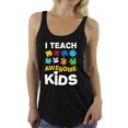 thumbnail image 1 of Awkward Styles Women's Autism Awareness Puzzle Graphic Racerback Tank Tops I Teach Awesome Kids, 1 of 4