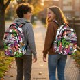 thumbnail image 3 of CHAQLIN Water Resistant Kids Backpacks for Travel Elementary School, 600D Polyester Breathable Strap Bookbag, Doodle-Style Cartoon, 3 of 9