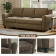 thumbnail image 5 of Ebello Modern Sofa Couch, 3-Seater Upholstered Couches with Thick Cushions for Living Room and Bedroom, Brown, 5 of 7